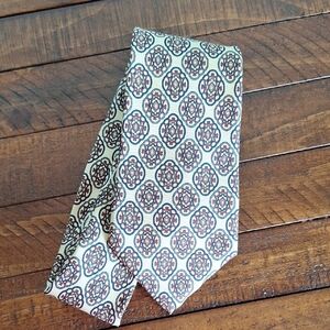 Christian Dior Cream Pattern Tie